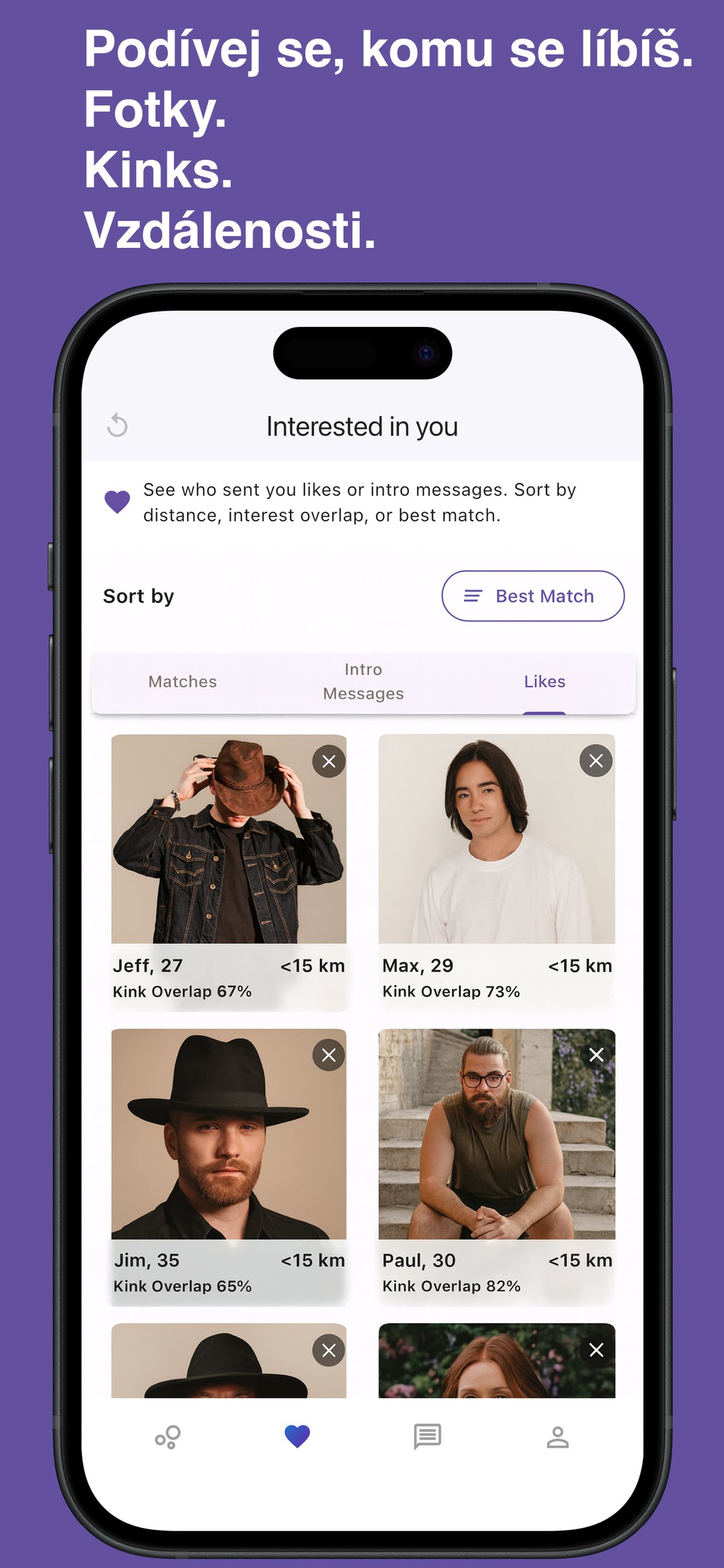 Match with compatible partners locally or globally in Kinksy