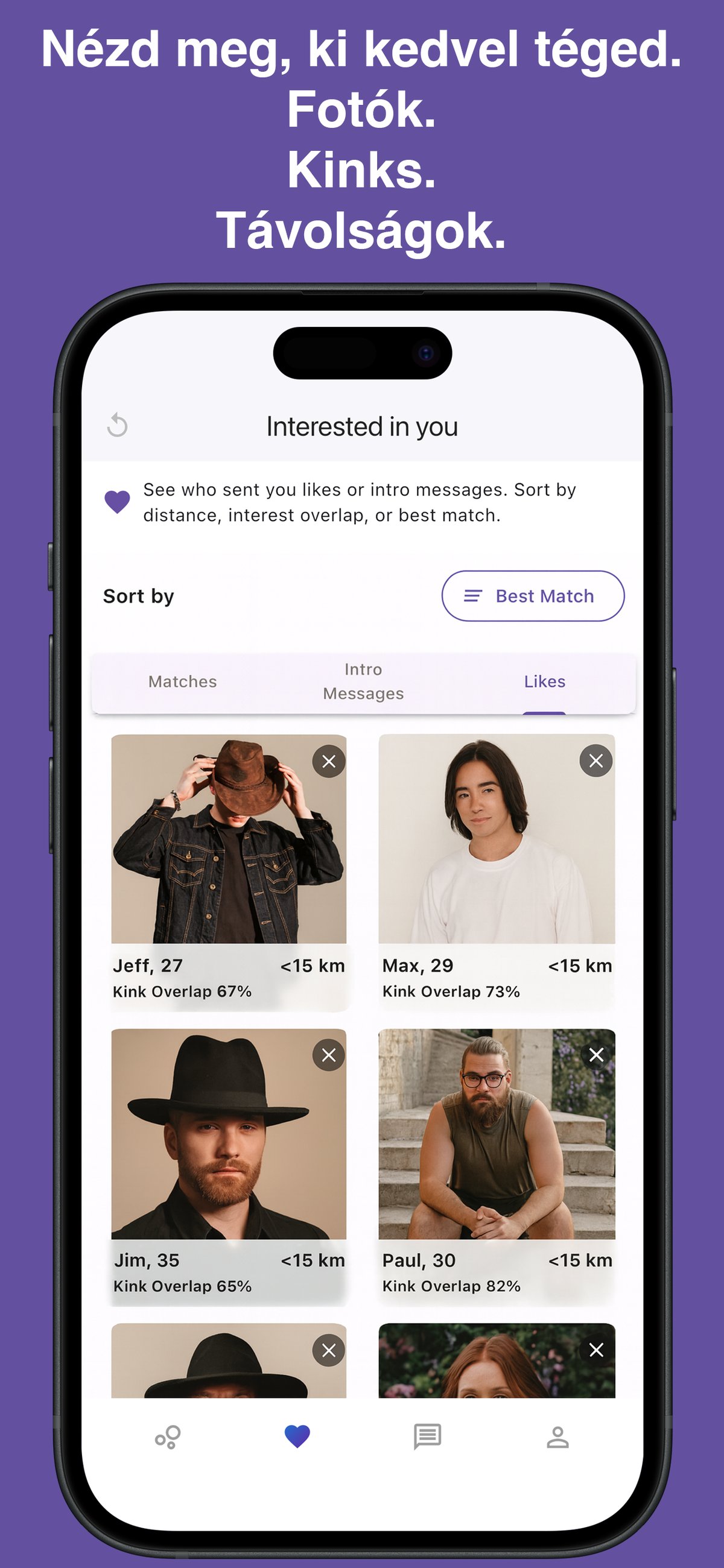 Match with compatible partners locally or globally in Kinksy