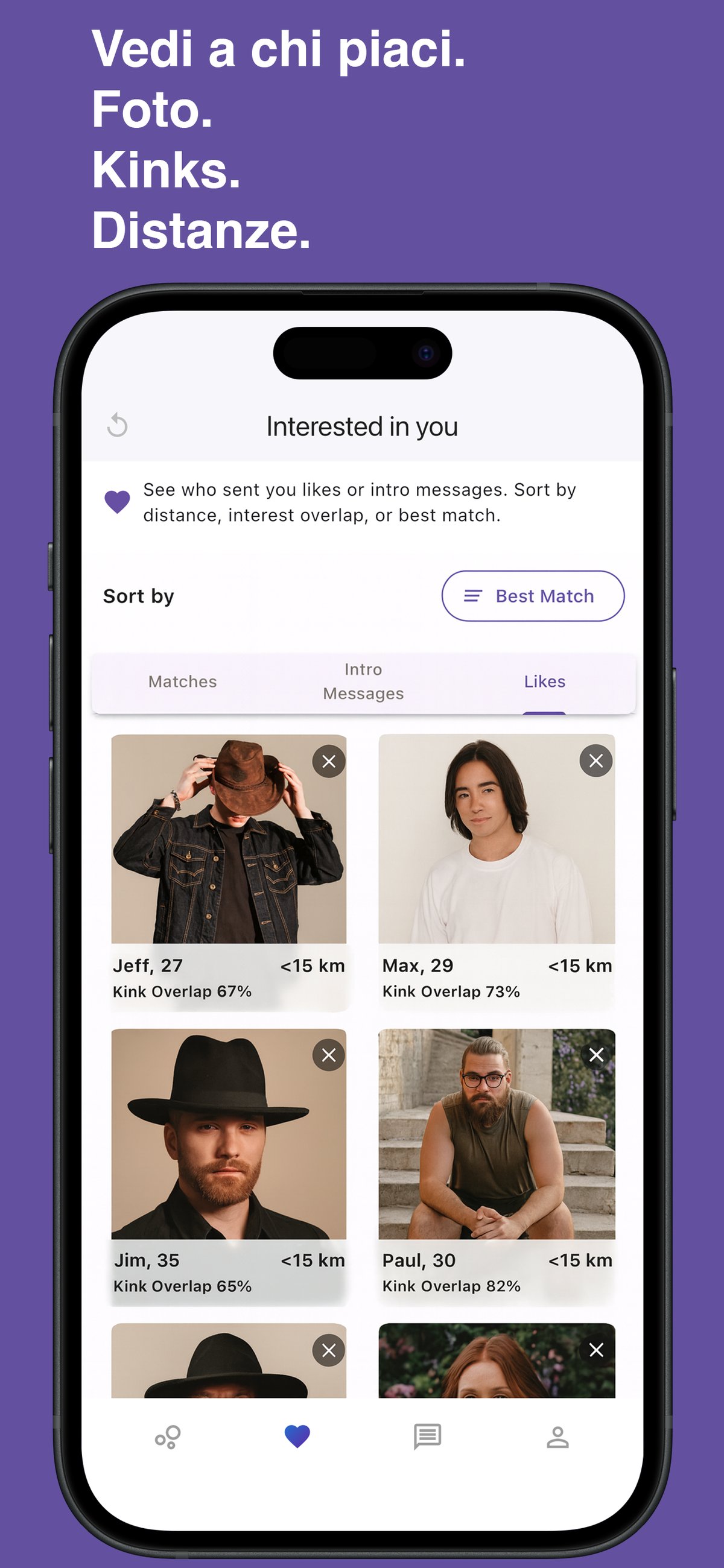 Match with compatible partners locally or globally in Kinksy