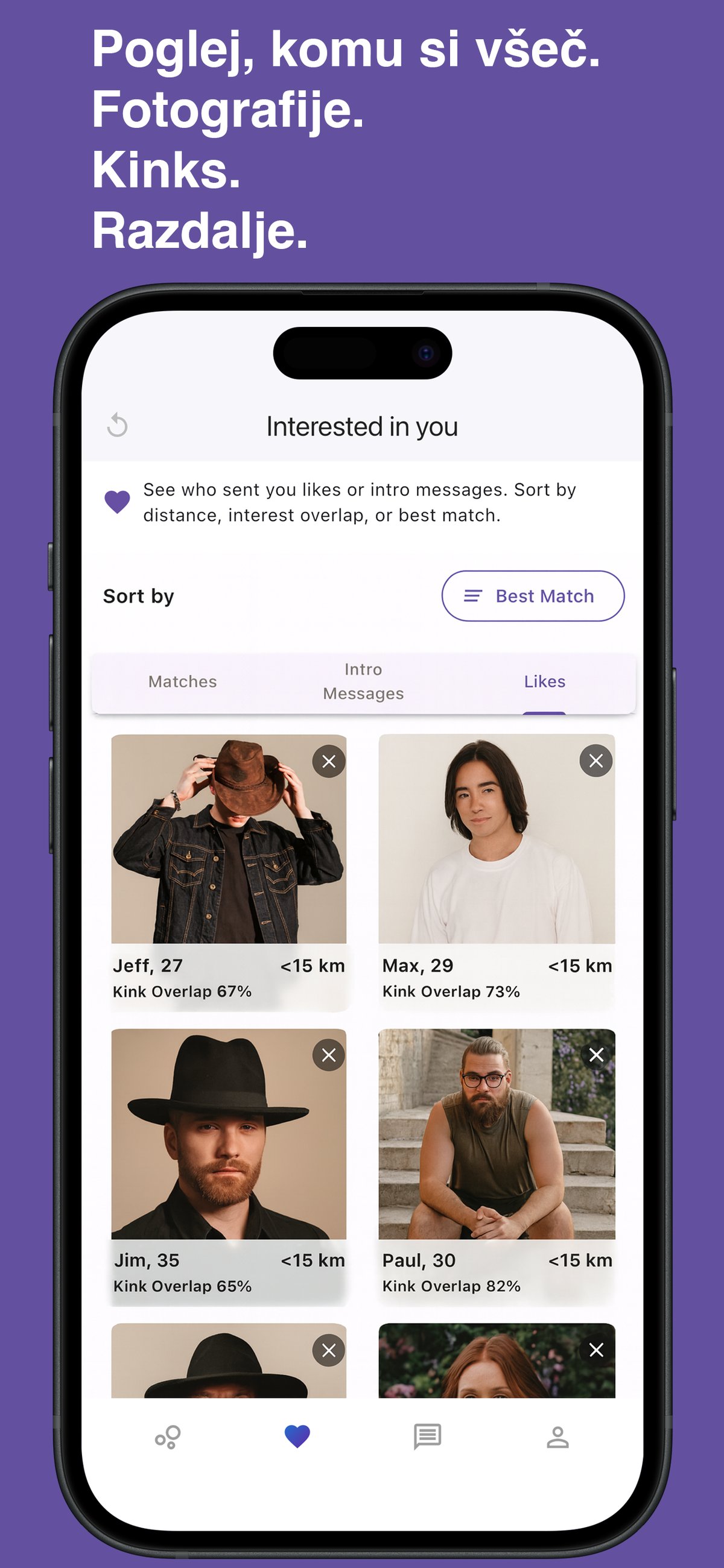 Match with compatible partners locally or globally in Kinksy